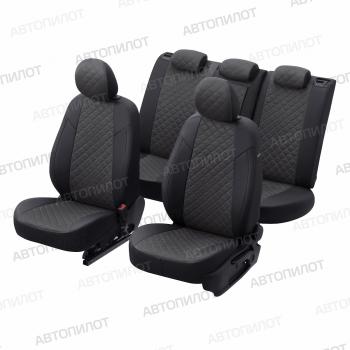 8 749 р. Чехлы на сиденья (экокожа/алькантара, ЗСиС 40/60, до 2013 г.в.) Автопилот Ромб  Chevrolet Niva  2123 (2002-2020), Лада 2123 (Нива Шевроле) (2002-2020) (черный/темно-серый)  с доставкой в г. Пермь. Увеличить фотографию 5
