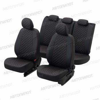 8 749 р. Чехлы на сиденья (экокожа, ЗСиС 40/60, до 2013 г.в.) Автопилот Ромб  Chevrolet Niva  2123 (2002-2020), Лада 2123 (Нива Шевроле) (2002-2020) (черный/красная строчка)  с доставкой в г. Пермь. Увеличить фотографию 6