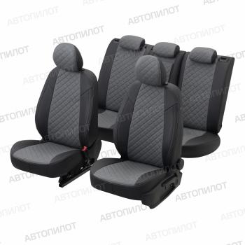 8 749 р. Чехлы на сиденья (экокожа, ЗСиС 40/60, до 2013 г.в.) Автопилот Ромб  Chevrolet Niva  2123 (2002-2020), Лада 2123 (Нива Шевроле) (2002-2020) (черный/серый)  с доставкой в г. Пермь. Увеличить фотографию 4
