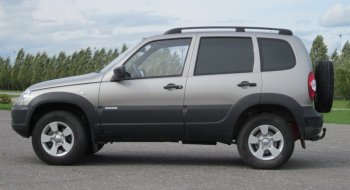6 949 р. Рейлинги крыши АПС Chevrolet Niva 2123 рестайлинг (2009-2020) (Черные, без поперечин)  с доставкой в г. Пермь. Увеличить фотографию 2