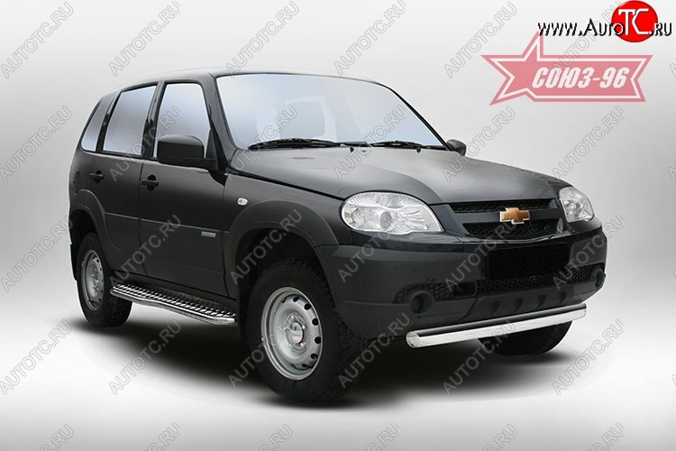 13 229 р. Защита переднего бампера из овальной трубы (d75х42) от Souz-96  Chevrolet Niva  2123 (2009-2020), Лада 2123 (Нива Шевроле) (2009-2021)  с доставкой в г. Пермь