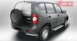 Защита заднего бампера из двойных боковых уголков (d42) Souz-96 Chevrolet Niva  2123 (2009-2020), Лада 2123 (Нива Шевроле) (2009-2021)