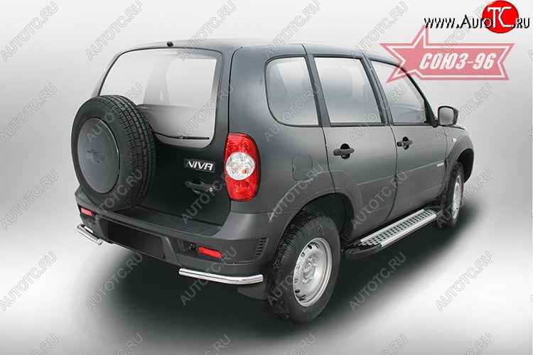 7 829 р. Защита заднего бампера из двойных боковых уголков (d42) Souz-96  Chevrolet Niva  2123 (2009-2020), Лада 2123 (Нива Шевроле) (2009-2021)  с доставкой в г. Пермь