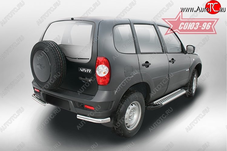 8 819 р. Защита заднего бампера из двух боковых уголков (d60) от Souz-96  Chevrolet Niva  2123 (2009-2020), Лада 2123 (Нива Шевроле) (2009-2021)  с доставкой в г. Пермь