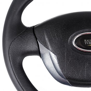 3 299 р. Рулевое колесо Grand Turbo (Ø355 мм) Лада Калина 1118 седан (2004-2013) (Карбон)  с доставкой в г. Пермь. Увеличить фотографию 3