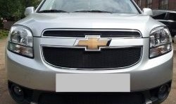 1 389 р. Сетка в решетку радиатора (верхняя) Russtal Chevrolet Orlando (2011-2018) (черная)  с доставкой в г. Пермь. Увеличить фотографию 4