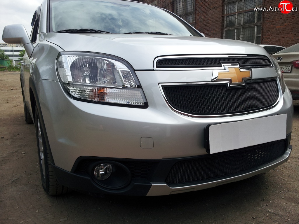 1 389 р. Сетка в решетку радиатора (верхняя) Russtal Chevrolet Orlando (2011-2018) (черная)  с доставкой в г. Пермь