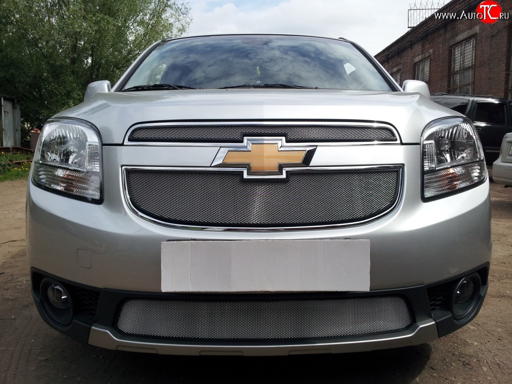 1 539 р. Сетка в решетку радиатора (нижняя) Russtal Chevrolet Orlando (2011-2018) (хром)  с доставкой в г. Пермь