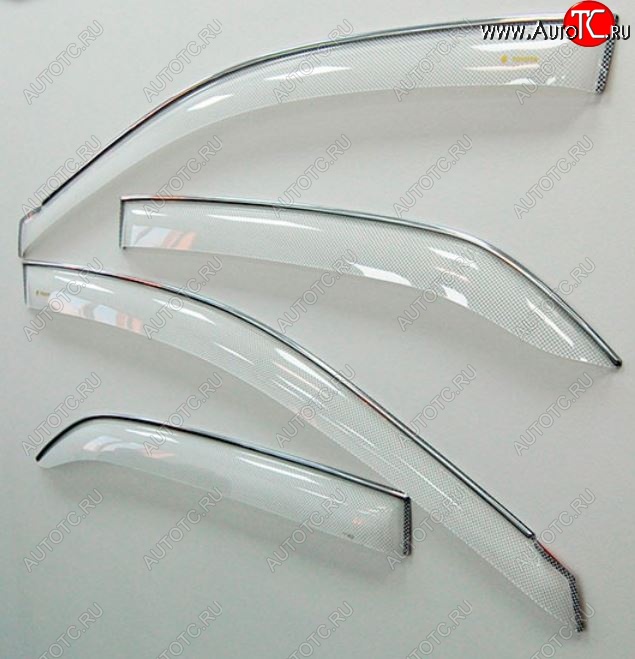 2 299 р. Дефлектора окон CA-Plastic  Chevrolet Rezzo (2000-2008) (Шелкография белая, Без хром.молдинга)  с доставкой в г. Пермь
