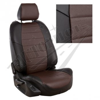 Чехлы сидений AUTOPILOT Экокожа (задние спинка и сиденье 40/60) Chevrolet Spark  M300 (2010-2022) дорестайлинг, 2-ой рестайлинг (Черный + Шоколад)