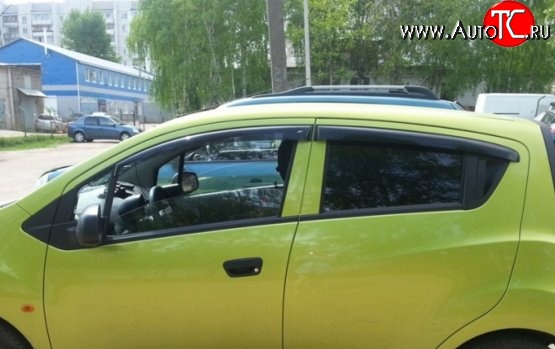 999 р. Комплект дефлекторов окон (ветровиков) 4 шт. Russtal Chevrolet Spark M300 дорестайлинг (2010-2015)  с доставкой в г. Пермь