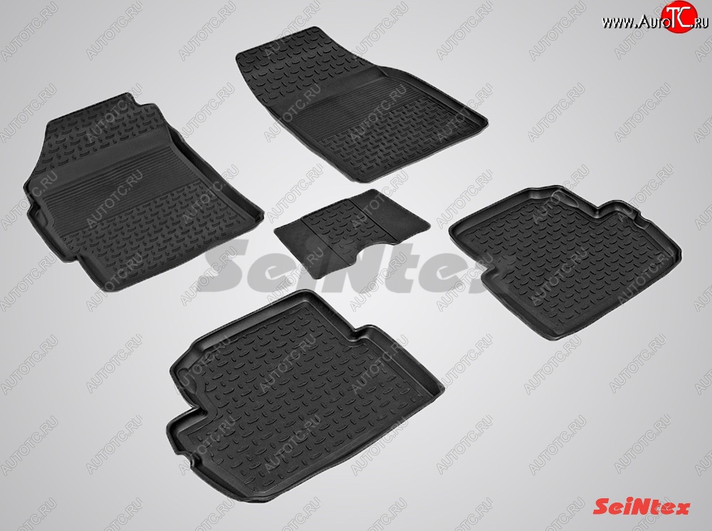 2 999 р. Износостойкие коврики в салон с высоким бортом SeiNtex Premium 4 шт. (резина) Chevrolet Spark M300 дорестайлинг (2010-2015)  с доставкой в г. Пермь