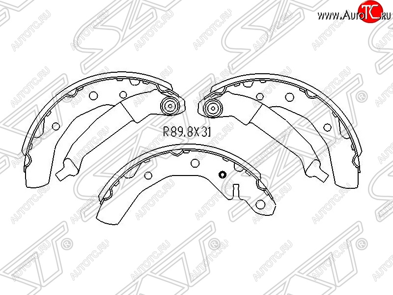 889 р. Колодки барабанные тормозные задние (R89.8x31) SAT Chevrolet Spark M200,250 (2005-2010), Daewoo Matiz ( M100, M150, M200) (1998-2016) с доставкой в г. Пермь Увеличить фотографию 1 889 р. Колодки барабанные тормозные задние (R89.8x31) SAT Chevrolet Spark M200,250 (2005-2010), Daewoo Matiz ( M100, M150, M200) (1998-2016) с доставкой в г. Пермь