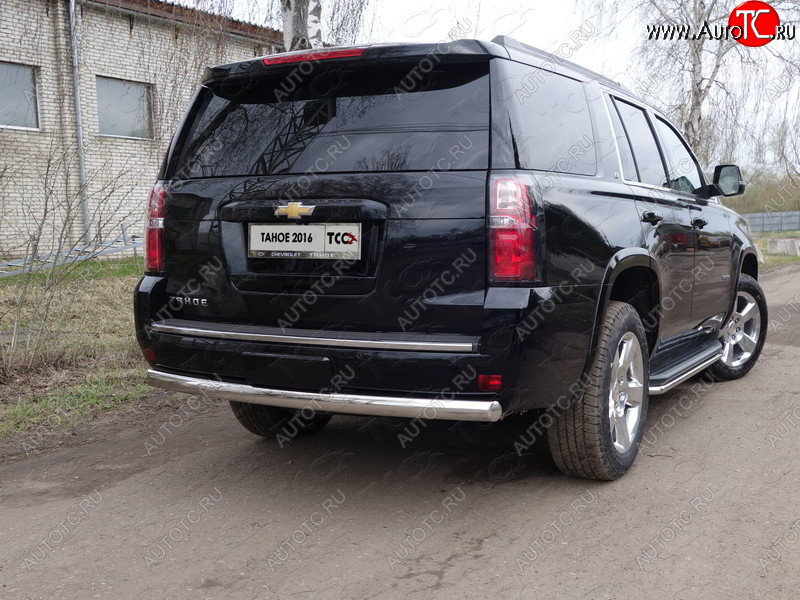 25 499 р. Защита заднего бампера (овальная) ТСС 75х42 мм  Chevrolet Tahoe  K2UC (2014-2021)  с доставкой в г. Пермь