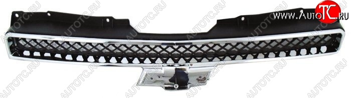 5 249 р. Решётка радиатора SAT (верхняя, хром) Chevrolet Tahoe GMT900 5 дв. (2006-2013) (Неокрашенная)  с доставкой в г. Пермь