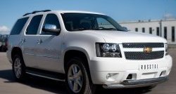 24 999 р. Защита переднего бампера (2 трубыØ76 мм, нержавейка) SLITKOFF Chevrolet Tahoe GMT900 5 дв. (2006-2013)  с доставкой в г. Пермь. Увеличить фотографию 4