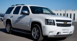 21 499 р. Защита переднего бампера (2 трубыØ76х42 мм, нержавейка) Russtal Chevrolet Tahoe GMT900 5 дв. (2006-2013)  с доставкой в г. Пермь. Увеличить фотографию 3