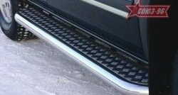 Защита порогов с листом Souz-96 (d76). Chevrolet Tahoe  GMT900 (2006-2013) 5 дв.
