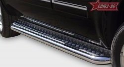 Защита порогов с листом рестайлинг Souz-96 (d76). Chevrolet Tahoe  GMT900 (2006-2013) 5 дв.