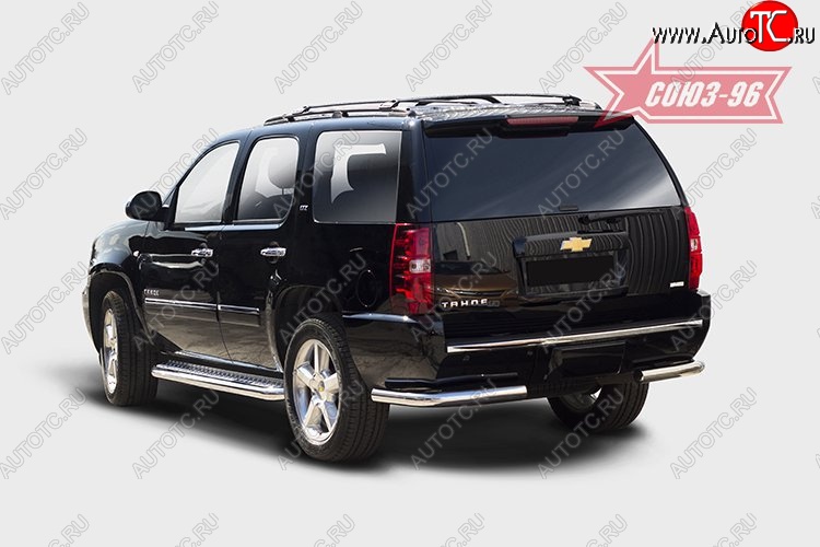 14 939 р. Защита заднего бампера из боковых уголков рестайлинг Souz-96 (d76)  Chevrolet Tahoe  GMT900 (2006-2013) 5 дв.  с доставкой в г. Пермь