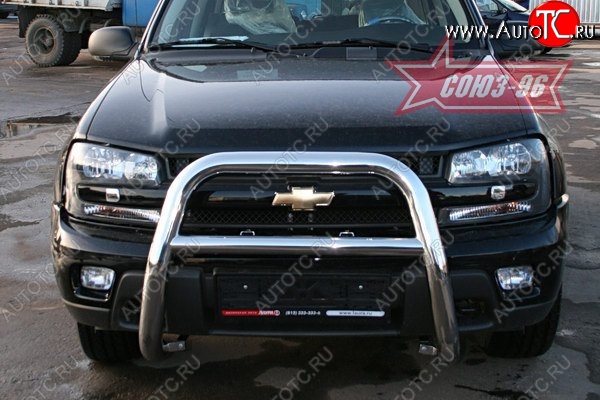 21 239 р. Защита переднего бампера Souz-96 (d76)  Chevrolet Trailblazer  GMT360 (2006-2012) рестайлинг  с доставкой в г. Пермь