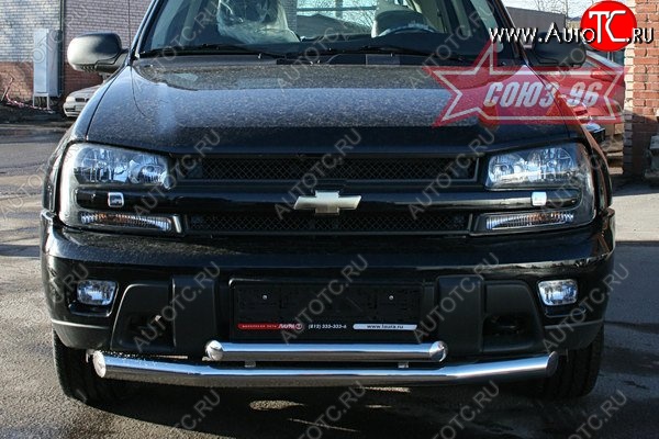 17 639 р. Защита переднего бампера двойная Souz-96 (d76/60)  Chevrolet Trailblazer  GMT360 (2006-2012) рестайлинг  с доставкой в г. Пермь