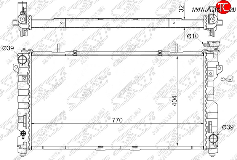 8 649 р. Радиатор двигателя SAT (пластинчатый, 3.3/3.8, МКПП/АКПП) Chrysler Voyager RG минивэн дорестайлинг (2000-2004)  с доставкой в г. Пермь