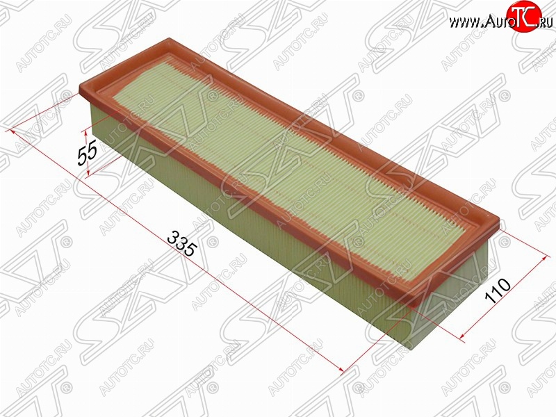 231 р. Фильтр воздушный двигателя SAT (335х110х55 mm)  CITROEN Berlingo  M59 (2002-2012), CITROEN C2 (2003-2009), CITROEN C3  FC/FN (2002-2009), Peugeot 1007 (2004-2009), Peugeot 207 ( WK,  WA,  WC) (2006-2012), Peugeot Partner  M49/M59 (1997-2002)  с доставкой в г. Пермь