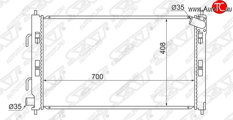 5 399 р. Радиатор двигателя SAT (пластинчатый, 1.6 / 1.5, АКПП) Mitsubishi ASX 3-ий рестайлинг (2019-2025)  с доставкой в г. Пермь