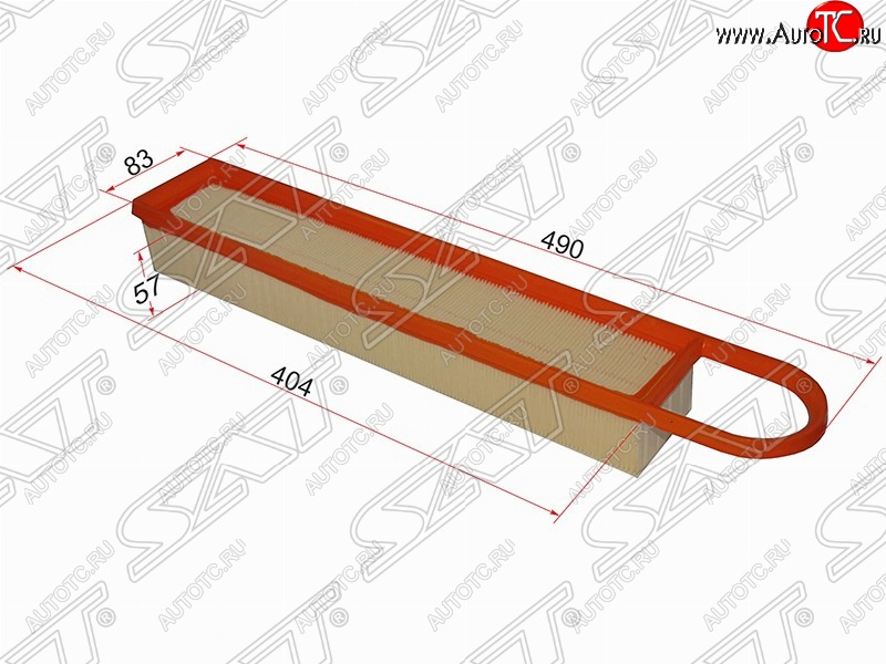 359 р. Фильтр воздушный двигателя SAT (490/404х83х57 mm)  CITROEN C3  дорестайлинг (2009-2015), CITROEN C4  B7 (2011-2018), CITROEN DS3  PF1 (2009-2016), Peugeot 207 ( WK,  WA,  WC) (2006-2012), Peugeot 3008 (2013-2017), Peugeot 308  T7 (2007-2014)  с доставкой в г. Пермь