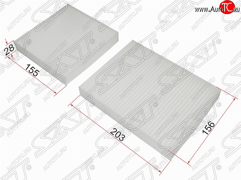 265 р. Фильтр салонный SAT (комплект, 155х156х28/203x156x28 mm)  CITROEN C3  дорестайлинг (2009-2015), CITROEN DS3  PF1 (2009-2016), Peugeot 2008 (2013-2019), Peugeot 207 ( WK,  WA,  WC) (2006-2012), Peugeot 208  1 (2012-2019)  с доставкой в г. Пермь