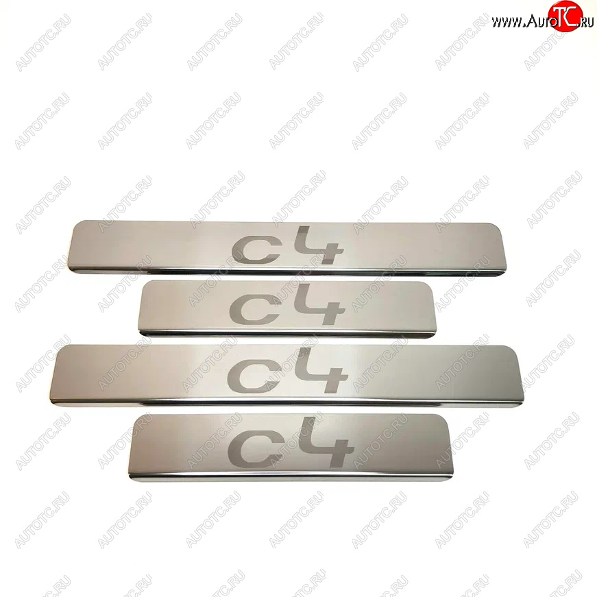 2 179 р. Накладки порожков салона INOX  CITROEN C4  B7 (2011-2022) хэтчбэк 5 дв., седан дорестайлинг, седан рестайлинг (Нержавеющая сталь)  с доставкой в г. Пермь
