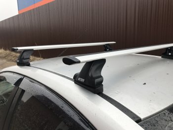 5 299 р. Багажник на крышу Inter (в штатные крепления)  CITROEN C4 aircross (2012-2017), Mitsubishi ASX (2010-2025), Peugeot 307 ( универсал,  хэтчбэк 3 дв.,  хэтчбэк 5 дв.) (2001-2008), Peugeot 4008 (2012-2025) (Алюминиевые поперечины Крыло, 130 см)  с доставкой в г. Пермь. Увеличить фотографию 2