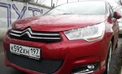 1 469 р. Сетка на бампер (хетчбек) Russtal (черная) CITROEN C4 B7 хэтчбэк 5 дв. (2011-2018)  с доставкой в г. Пермь. Увеличить фотографию 3