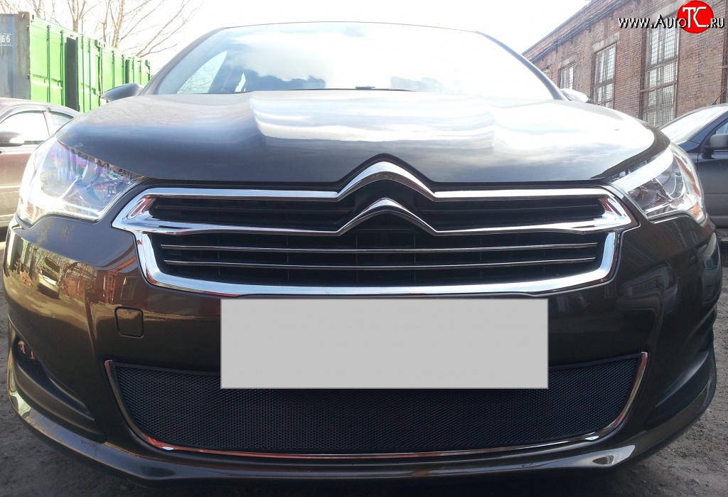 1 469 р. Сетка на бампер (седан) Russtal (черная) CITROEN C4 B7 хэтчбэк 5 дв. (2011-2018)  с доставкой в г. Пермь
