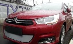 1 539 р. Сетка на бампер (хетчбек) Russtal (хром) CITROEN C4 B7 хэтчбэк 5 дв. (2011-2018)  с доставкой в г. Пермь. Увеличить фотографию 4