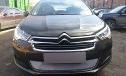 1 539 р. Сетка на бампер (седан) Russtal (хром) CITROEN C4 B7 хэтчбэк 5 дв. (2011-2018)  с доставкой в г. Пермь. Увеличить фотографию 4