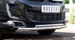 18 949 р. Защита переднего бампера (2 трубыØ63 и 42 мм, нержавейка) SLITKOFF  CITROEN C4 aircross (2012-2017)  с доставкой в г. Пермь. Увеличить фотографию 3