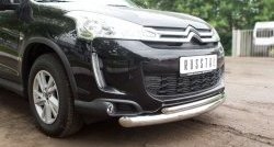 19 549 р. Защита переднего бампера (2 трубыØ76 и 42 мм, нержавейка) SLITKOFF  CITROEN C4 aircross (2012-2017)  с доставкой в г. Пермь. Увеличить фотографию 2