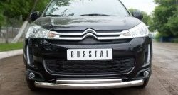 19 549 р. Защита переднего бампера (2 трубыØ76 и 42 мм, нержавейка) SLITKOFF  CITROEN C4 aircross (2012-2017)  с доставкой в г. Пермь. Увеличить фотографию 3