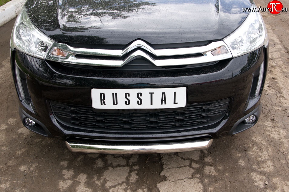 14 499 р. Одинарная защита переднего бампера диаметром 63 мм SLITKOFF CITROEN C4 aircross (2012-2017)  с доставкой в г. Пермь