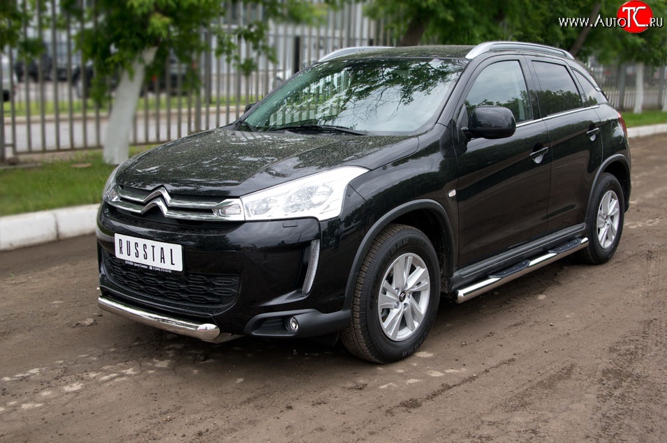 15 349 р. Одинарная защита переднего бампера диаметром 76 мм SLITKOFF CITROEN C4 aircross (2012-2017)  с доставкой в г. Пермь