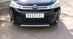 12 999 р. Защита переднего бампера (Ø75х42 мм, нержавейка) Russtal CITROEN C4 aircross (2012-2017)  с доставкой в г. Пермь. Увеличить фотографию 2