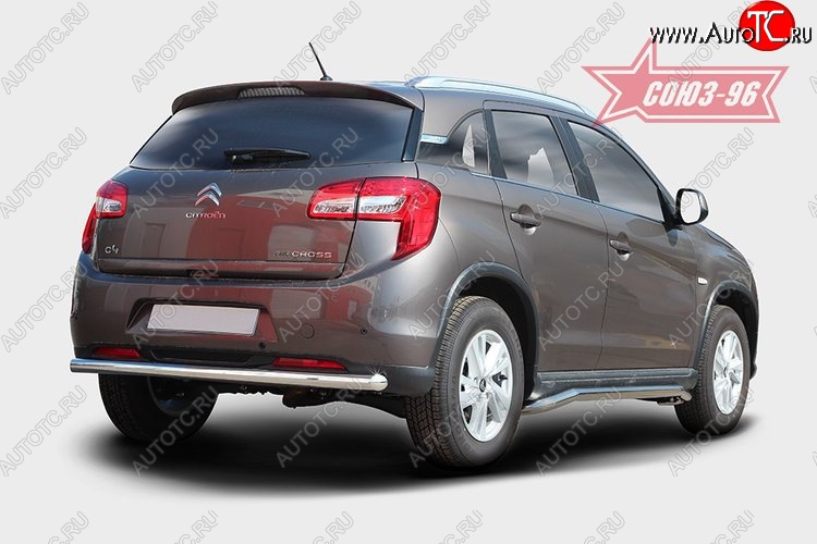 10 520 р. Защита заднего бампера Souz-96 (d60)  CITROEN C4 aircross (2012-2017)  с доставкой в г. Пермь