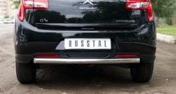 14 799 р. Одинарная защита заднего бампера из трубы диаметром 63 мм SLITKOFF CITROEN C4 aircross (2012-2017)  с доставкой в г. Пермь. Увеличить фотографию 2