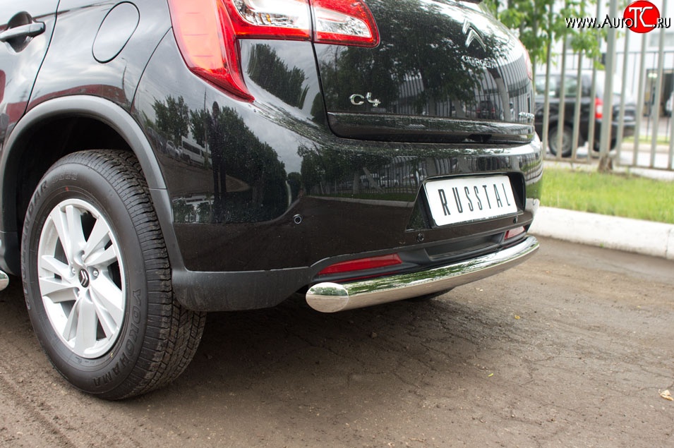 15 349 р. Одинарная защита заднего бампера из трубы диаметром 76 мм SLITKOFF CITROEN C4 aircross (2012-2017)  с доставкой в г. Пермь