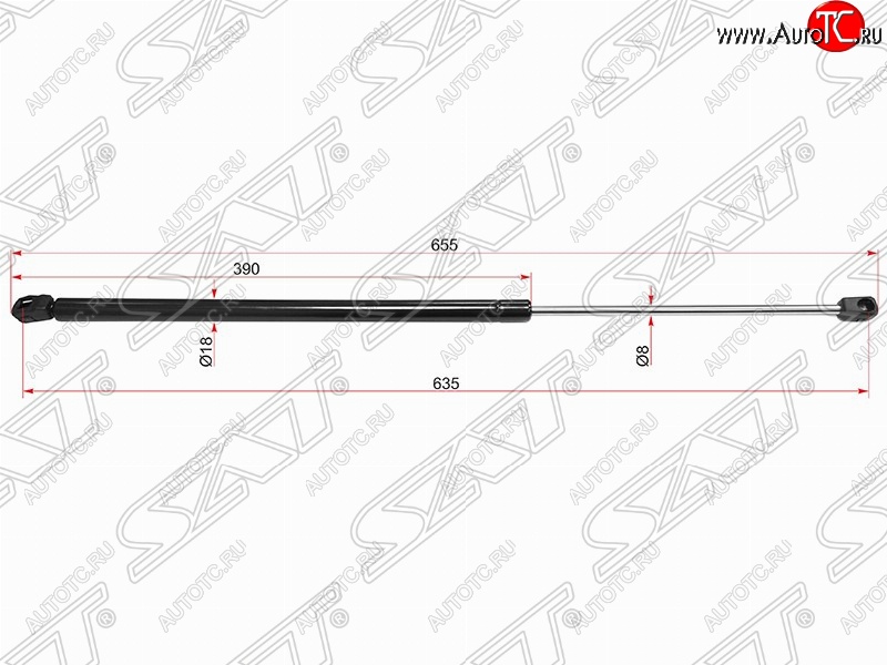 549 р. Газовый упор крышки багажника SAT (LH=RH, 655 мм)  CITROEN C4 picasso  UD (2006-2014) минивэн  с доставкой в г. Пермь