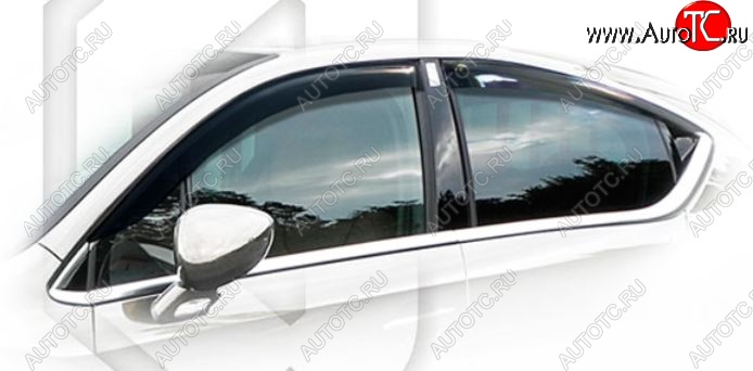 2 199 р. Дефлектора окон CA-Plastiс  CITROEN DS4  PF1 (2010-2015) дорестайлинг,хэтчбэк 5дв. (Classic полупрозрачный, С хром. молдингом)  с доставкой в г. Пермь