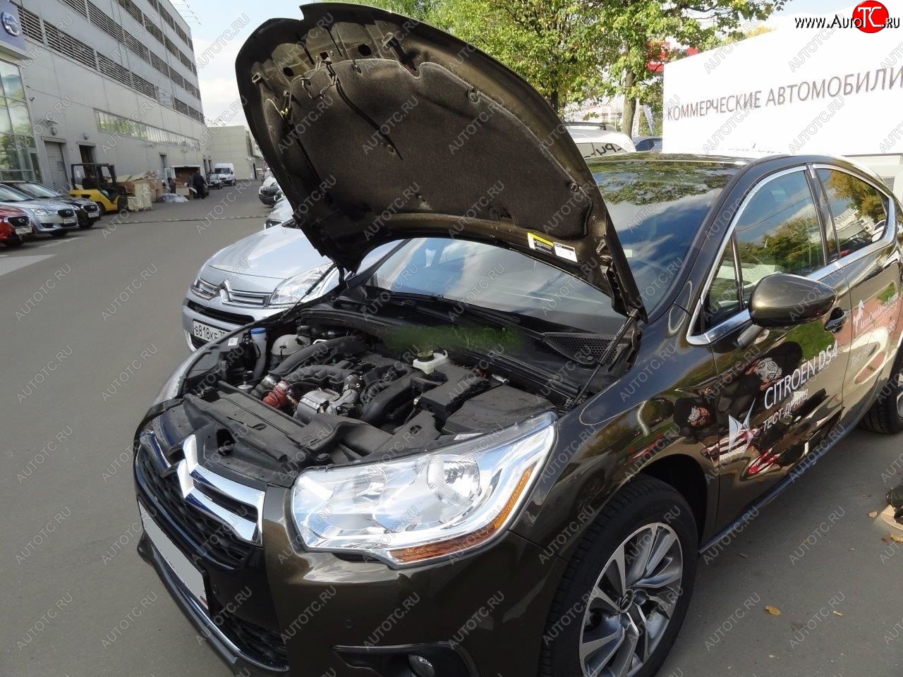 1 949 р. Упоры капота Russtal CITROEN DS4 PF1 дорестайлинг,хэтчбэк 5дв. (2010-2015)  с доставкой в г. Пермь
