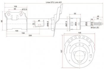 3 299 р. Левая стойка передняя SAT Hyundai Solaris RBr седан дорестайлинг (2010-2014)  с доставкой в г. Пермь. Увеличить фотографию 2